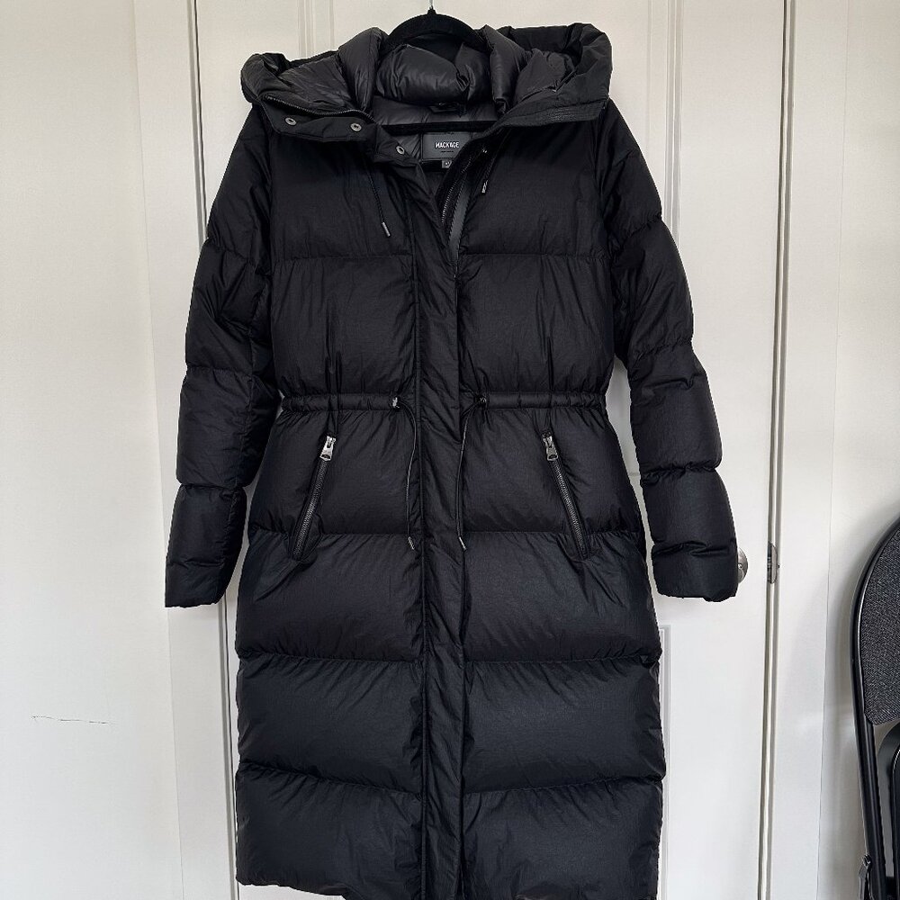 Mackage ISHANI long down coat with hood | Size: Small | Color: Black